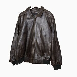 Wilsons M.Julian Leather Bomber Jacket Mens Large Brown 90's Y2K Baggy MJ-79